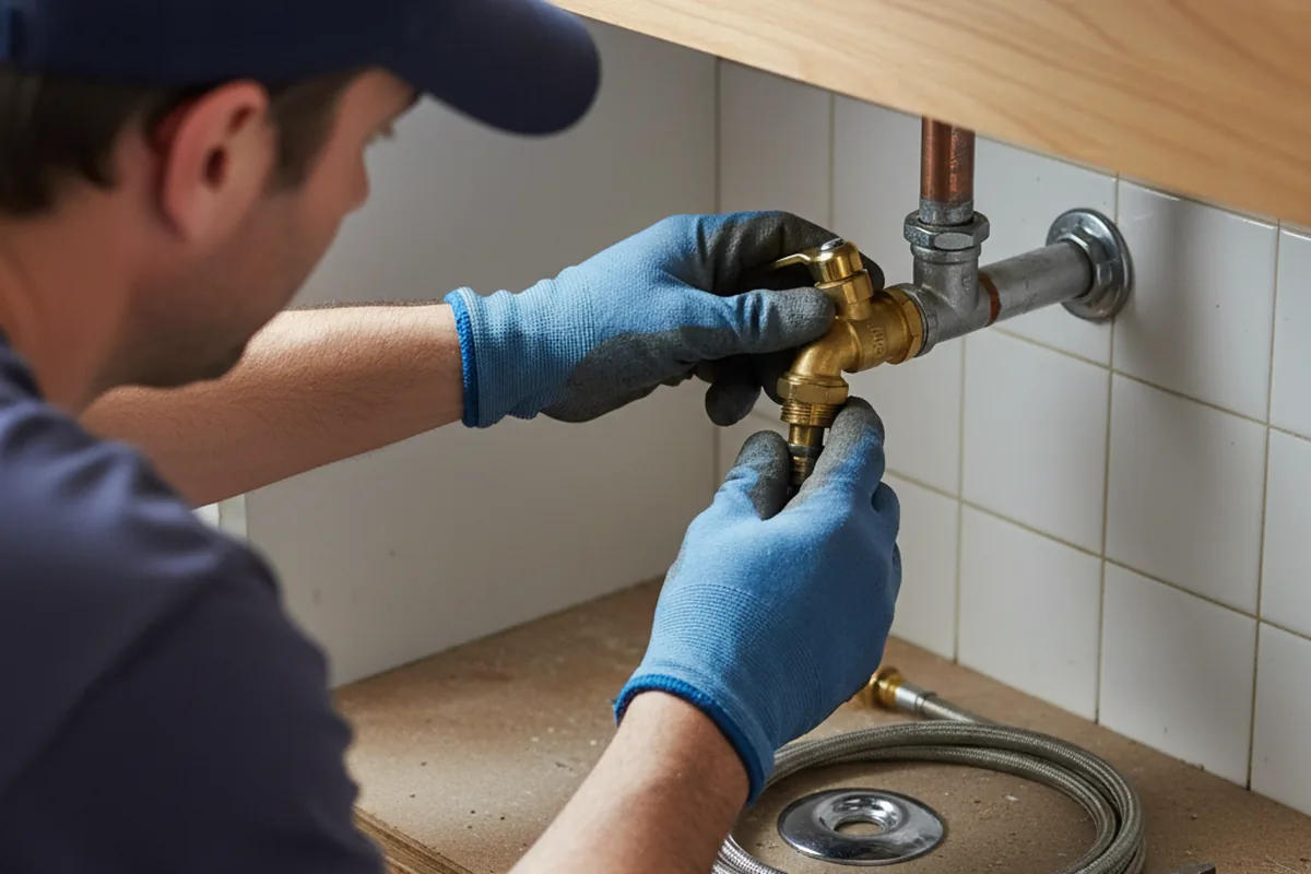 Shutoff valve and fitting work during Well Pump Repair in Floyd